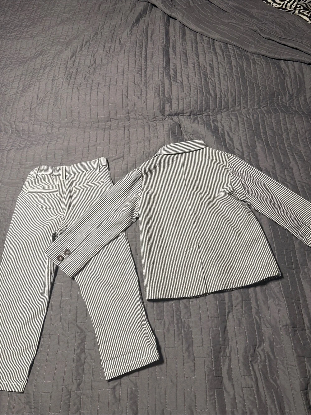 Gymboree Navy and White Pinstripe Blazer & Pants Set